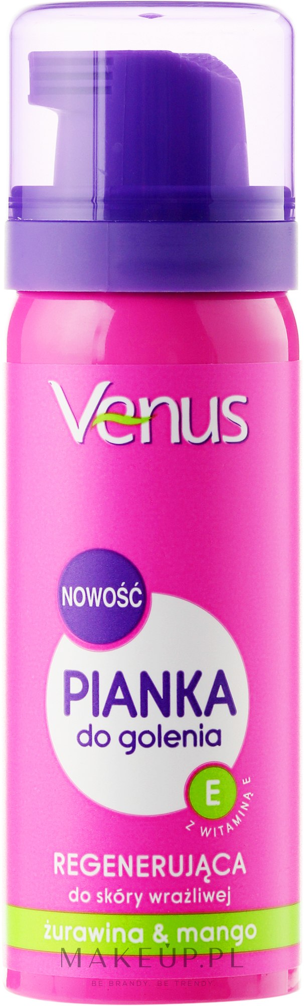 Regenerująca pianka do golenia do skóry wrażliwej Żurawina i mango - Venus — Zdjęcie 50 ml