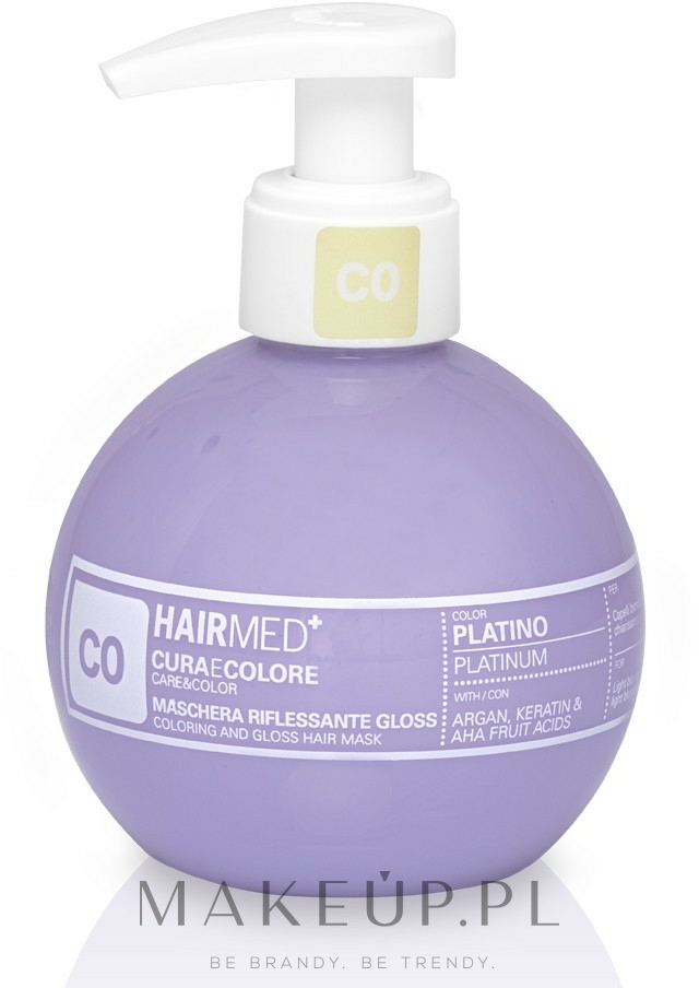 Maska do włosów farbowanych, 200 ml - Hairmed Coloring And Gloss Hair Mask — Zdjęcie C0 - Platinum