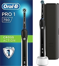 Kup Elektryczna szczoteczka do zębów z czarnym etui - Oral-B Pro 750 Cross Action Black