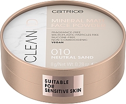 Mineralny matujący puder do twarzy - Catrice Clean ID Mineral Matt Face Powder — Zdjęcie N1