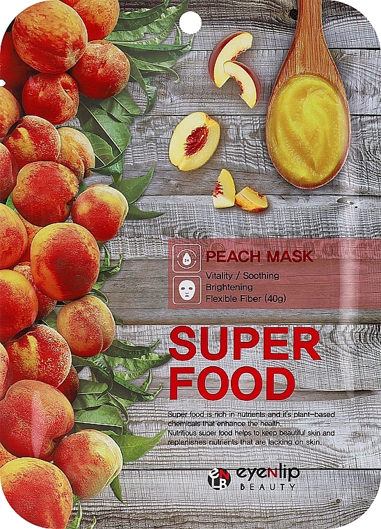 Maska w płachcie z ekstraktem z brzoskwini - Eyenlip Super Food Peach Mask