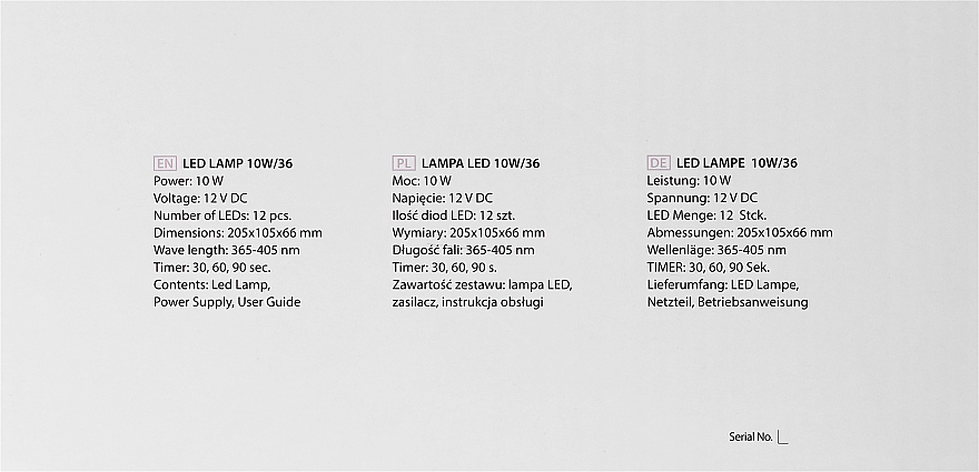 Lampa LED do utwardzania żelu i lakieru hybrydowego, 10W/36W - MylaQ Eco Led Lamp — Zdjęcie N3