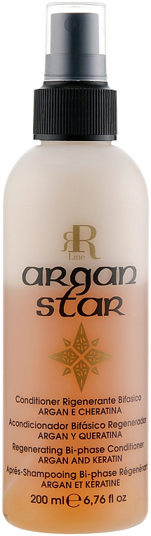 Dwufazowa odżywka regenerująca do włosów bez spłukiwania - RR Line Argan Star Spray
