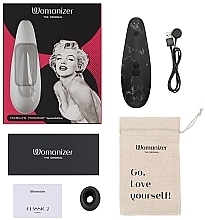 PRZECENA! Stymulator łechtaczki, czarny marmur - Womanizer Marilyn Monroe Classic 2 Black Marble * — Zdjęcie N4