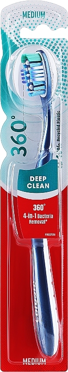 Szczoteczka do zębów, ciemnoniebieska - Colgate 360 Deep Clean Medium Toothbrush — Zdjęcie N1