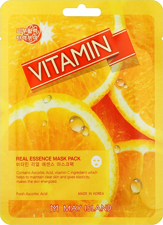 Maseczka do twarzy z witaminą C - May Island Real Essence Vitamin Mask Pack — Zdjęcie N1