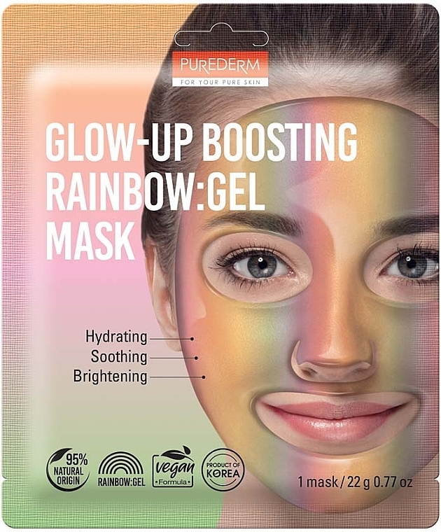 Żelowa maska do twarzy - Purederm Glow-Up Boosting Rainbow Gel Mask — Zdjęcie N1