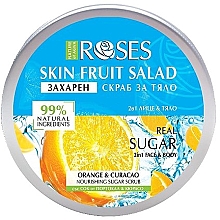 Peeling do twarzy i ciała Pomarańcza i curacao - Nature of Agiva Roses Skin Fruit Salad Orange & Curacao Nourishing Sugar Scrub — Zdjęcie N1