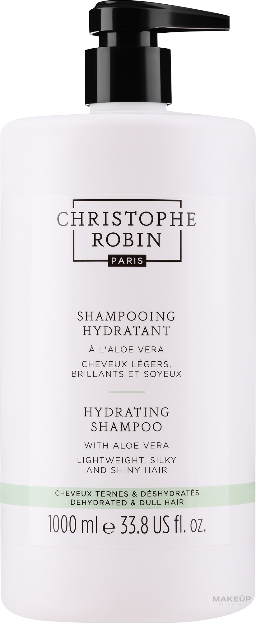 Nawilżający szampon z aloesem do włosów - Christophe Robin Hydrating Shampoo with Aloe Vera — Zdjęcie 1000 ml