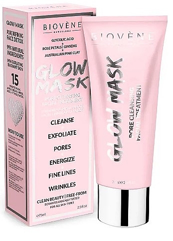 Maseczka do twarzy z glinką różaną - Biovene Glow Mask Pore Cleansing Facial Treatment — Zdjęcie N3