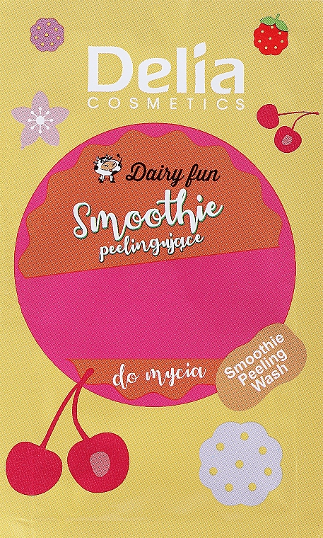 Smoothie peelingujące do mycia ciała - Delia Dairy Fun Peeling Smoothie Body Wash Raspberry (próbka) — Zdjęcie N2