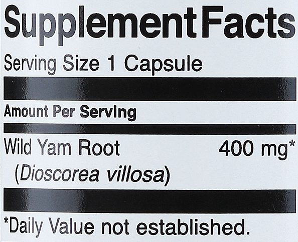 Suplement diety Korzeń pochrzynu włochatego, 400 mg, 60 kapsułek - Swanson Full Spectrum Wild Yam — Zdjęcie N3