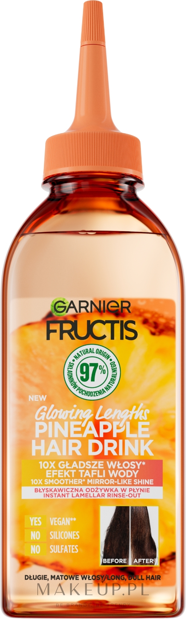Wygładzająca odżywka do włosów z ananasem - Garnier Fructis Hair Drink Pineapple — Zdjęcie 200 ml