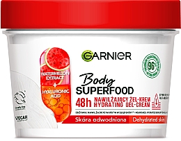 Kup Nawilżający żel-krem do ciała do skóry odwodnionej - Garnier Body SuperFood Watermelon & Hyaluronic Acid Hydrating Gel-Cream