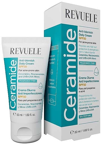 Antypigmentacyjny krem na dzień - Revuele Ceramide Anti-Blemish Daily Face Cream For Acne-Prone Skin 