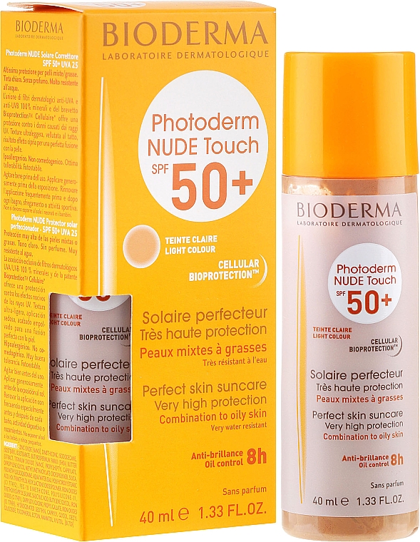 Ochronny podkład mineralny z efektem SPF 50+ - Bioderma Photoderm Nude Touch Perfect Skin Suncare — Zdjęcie N1