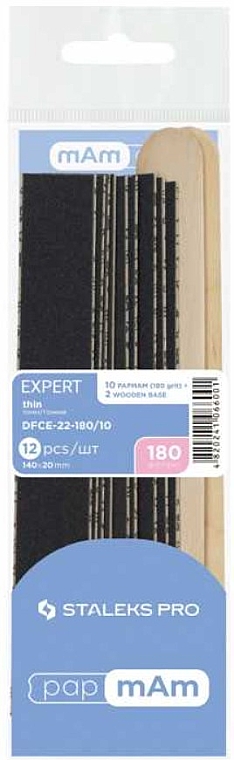 Zestaw wymiennych pilników o drewnianej podstawie, 180 gr. - Staleks Pro Expert papmAm — Zdjęcie N1