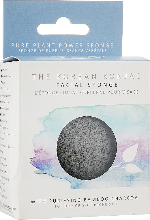 Gąbka - The Konjac Sponge Company Premium Facial Puff with Bamboo Charcoal — Zdjęcie N2