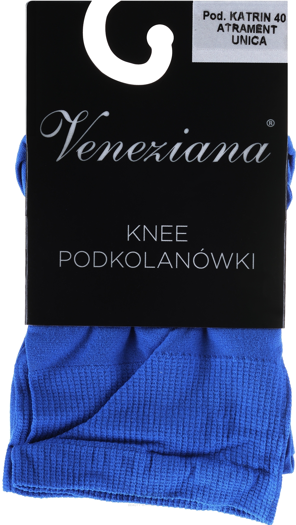 Podkolanówki "Katrin" 40 Den, atrament - Veneziana — Zdjęcie One Size