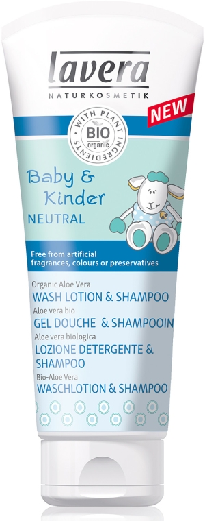 Płyn do ciała i włosów dla dzieci z bioolejem z wiesiołka i bioaloesem - Lavera Baby And Kinder Neutral — Zdjęcie N1
