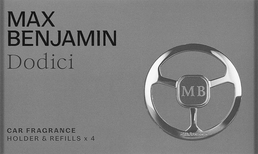 Zestaw - Max Benjamin Car Fragrance Dodici Gift Set (dispenser + refill/4pcs) — Zdjęcie N1