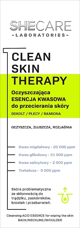 Oczyszczająca esencja kwasowa do przecierania skóry - SheCare Clean Skin Therapy — Zdjęcie N1