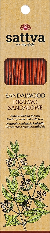 Naturalne indyjskie kadzidła Drzewo sandałowe - Sattva Sandalwood