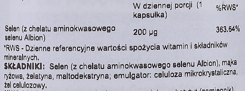 Suplement diety Kompleks selenu, 200 mcg, 90 kapsułek - Swanson Selenium Complex  — Zdjęcie N3