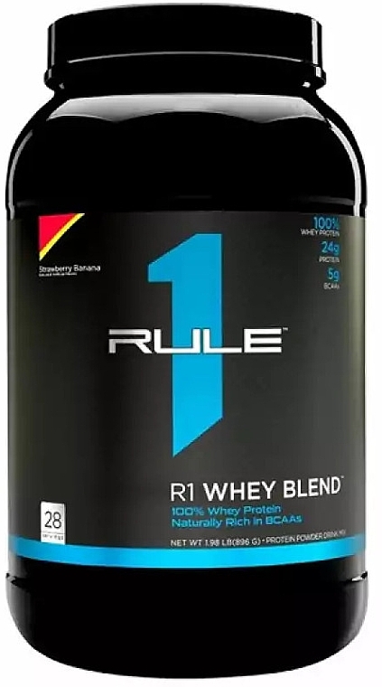 Białko serwatkowe Truskawka z bananem - Rule One R1 Whey Blend Strawberry Banana — Zdjęcie N1