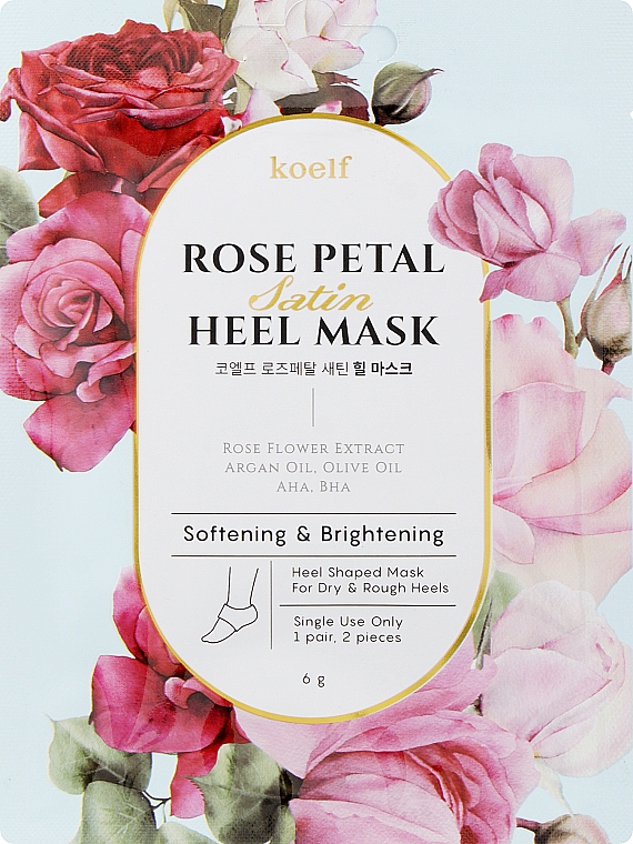 Zmiękczająca maska na pięty - Petitfee & Koelf Rose Petal Satin Heel Mask