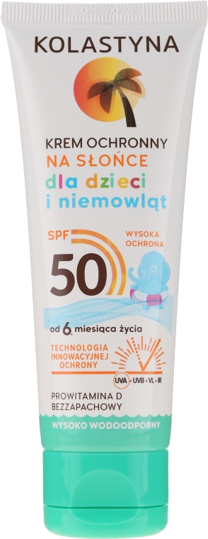 Wodoodporny krem ochronny na słońce dla dzieci i niemowląt od 6. miesiąca życia SPF 50 - Kolastyna