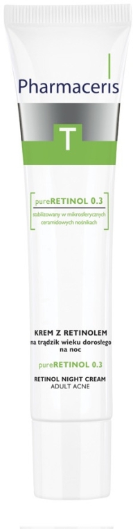 Krem z retinolem na trądzik wieku dorosłego na noc - Pharmaceris T Trądzik Pure Retinol 0.3