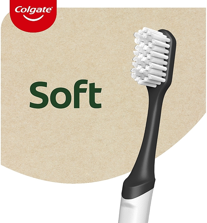 Szczoteczka do zębów nadająca się do recyklingu, szaro-biała - Colgate RecyClean Soft — Zdjęcie N4