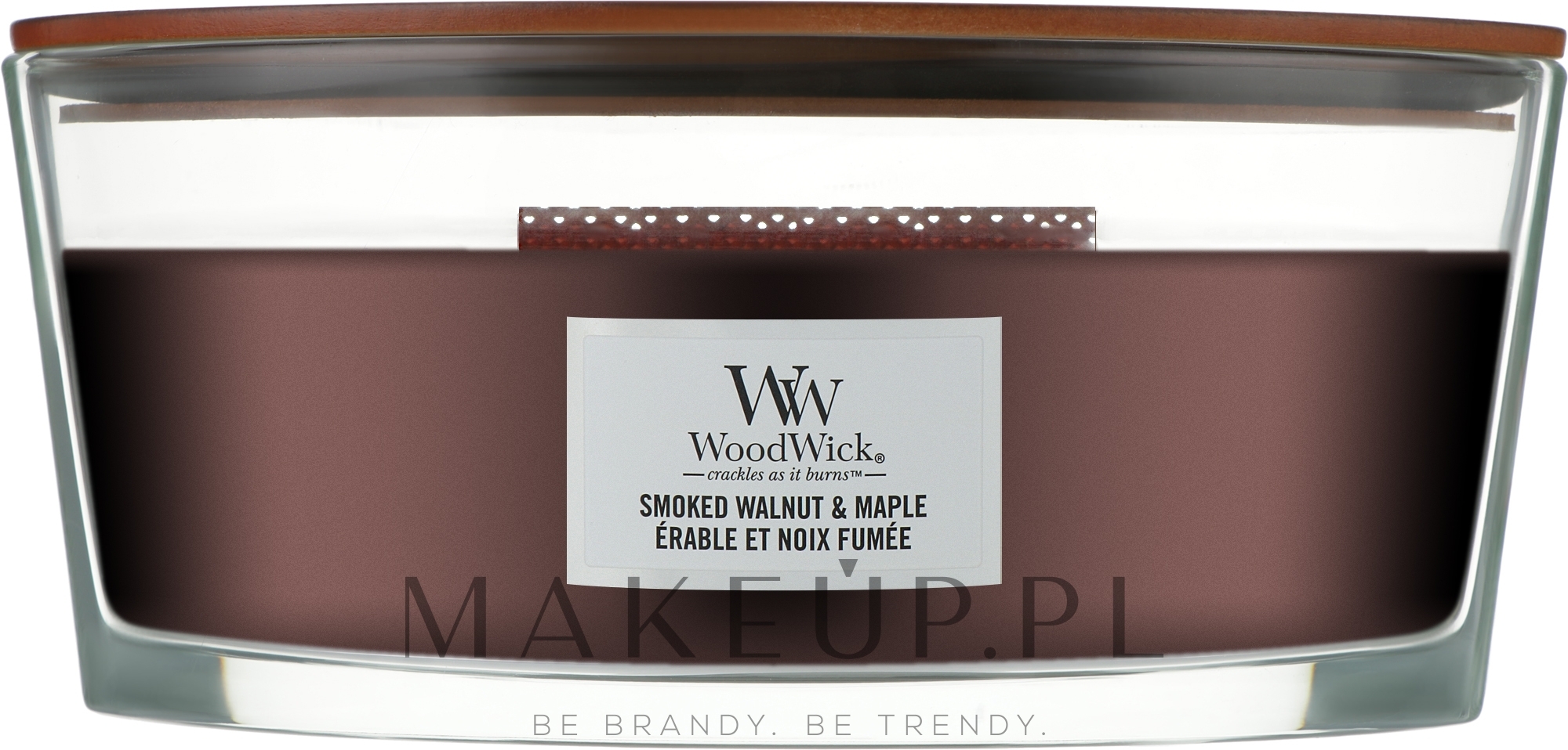 Świeca zapachowa w szkle - Woodwick Ellipse Candle Smoked Walnut & Maple — Zdjęcie 453.6 g