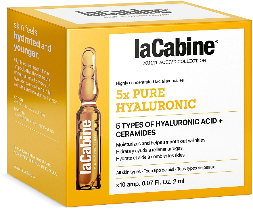 Ampułki hialuronowe do twarzy - La Cabine 5x Hyaluronic Pure Ampoules — Zdjęcie N3