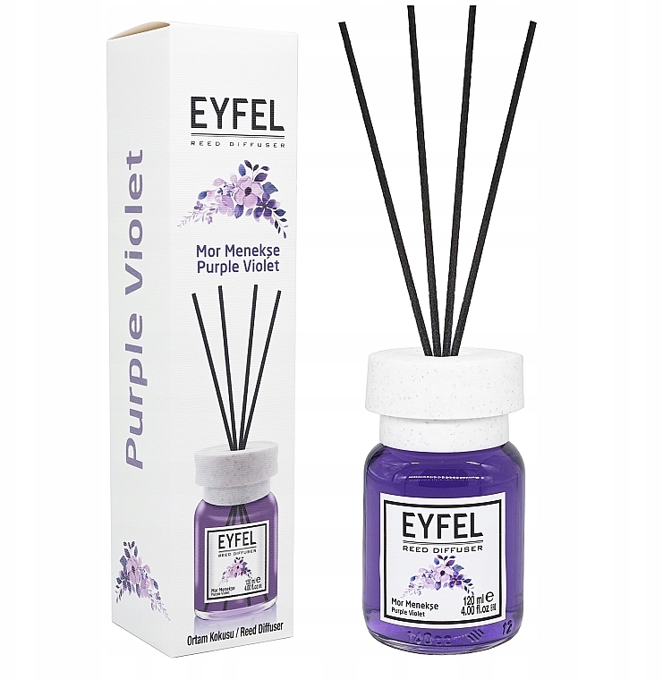 Dyfuzor zapachowy Fiołek - Eyfel Perfume Reed Diffuser Purple Violet — Zdjęcie N1