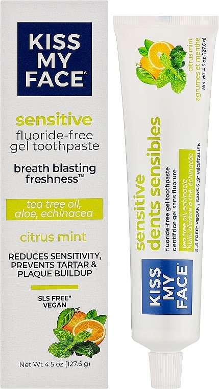 Pasta do wrażliwych zębów i dziąseł - Kiss My Face Sensitive Toothpaste with Organic Aloe Vera Gel — Zdjęcie N2