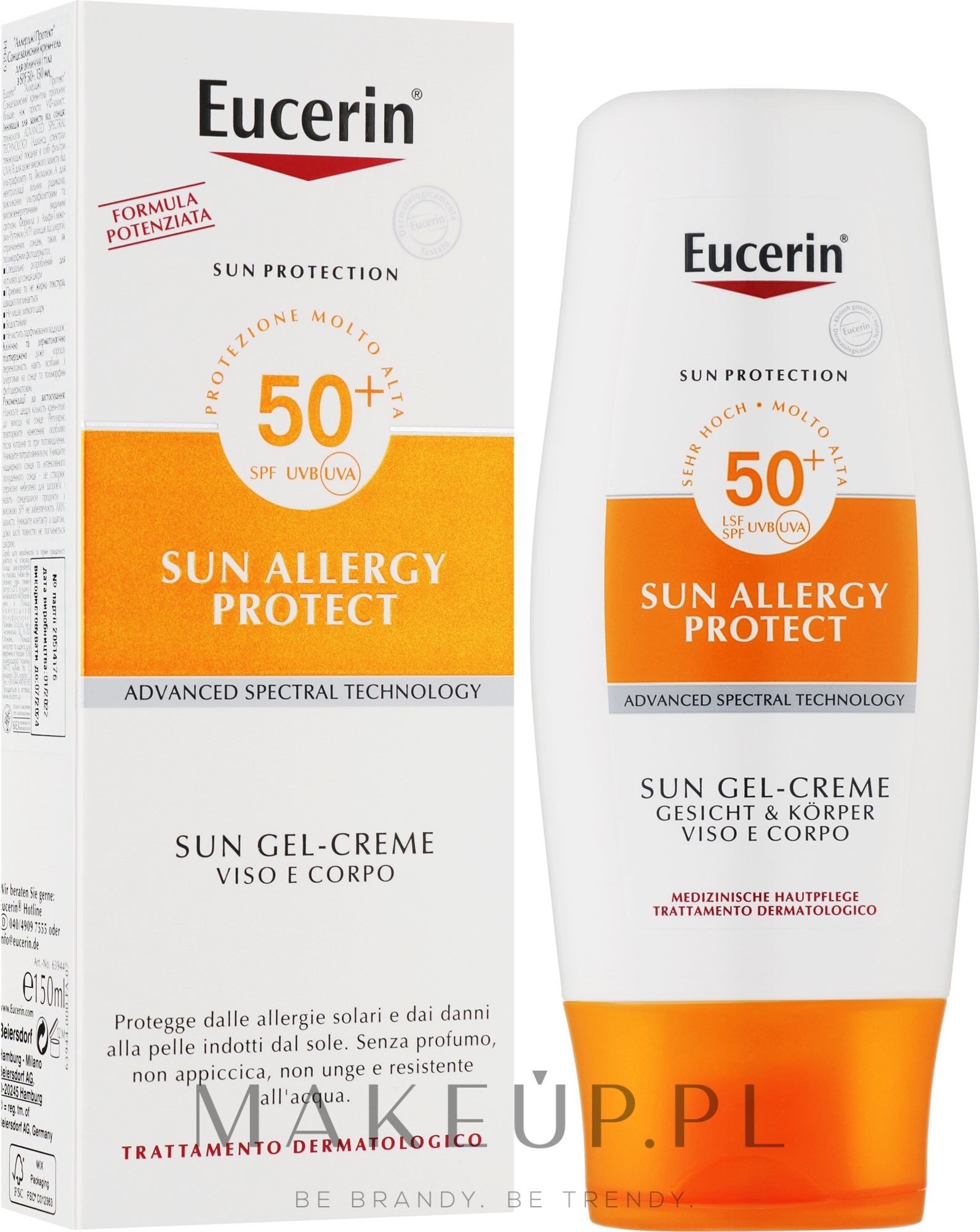 Krem-żel do skóry z alergią na słońce SPF 50 - Eucerin Sun Allergy Protection Sun Creme-Gel SPF 50 — Zdjęcie 150 ml