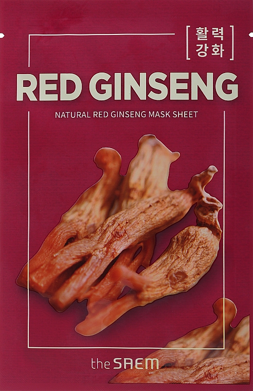 Maseczka w płachcie do twarzy z ekstraktem z czerwonego żeń-szenia - The Saem Natural Red Ginseng Mask Sheet — Zdjęcie N1