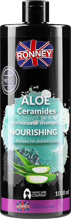 Odżywczy szampon do włosów matowych i suchych z aloesem	 - Ronney Professional Aloe Ceramides Professional Shampoo — Zdjęcie N3