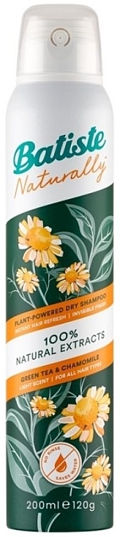 Suchy szampon z zieloną herbatą i rumiankiem - Batiste Plant Powered Dry Shampoo Green Tea & Chamomile — Zdjęcie N1