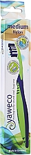 Szczoteczka do zębów o średniej twardości, zielono-niebieska - Yaweco Toothbrush Nylon Medium — Zdjęcie N1