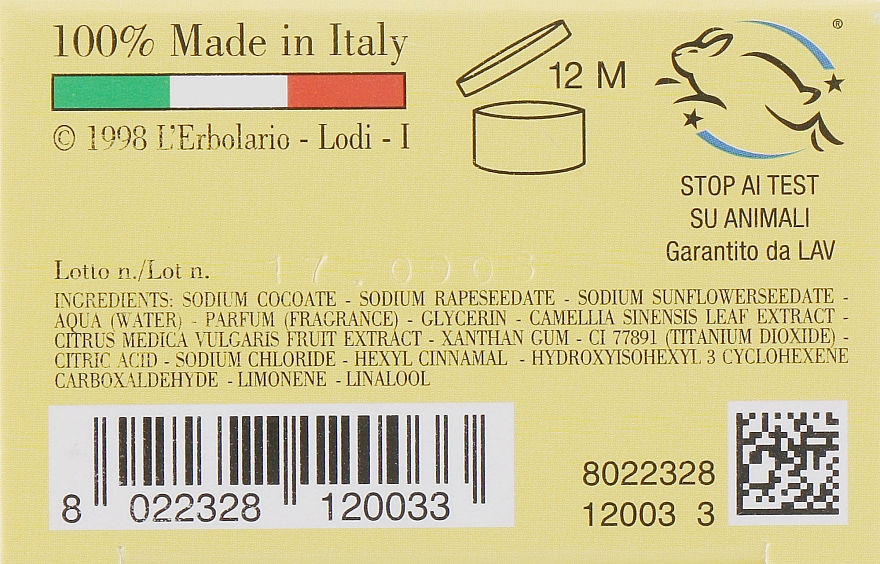 Perfumowane mydło Herbata i cedr - L'Erbolario Sapone Te and Cedro — Zdjęcie N3