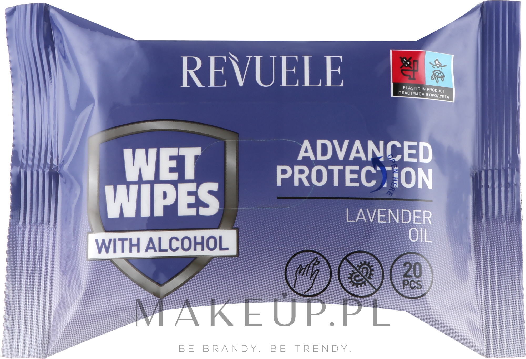 Mokre chusteczki z alkoholem i olejkiem lawendowym - Revuele Advanced Protection Wet Wipes Lavender Oil — Zdjęcie 20 szt.