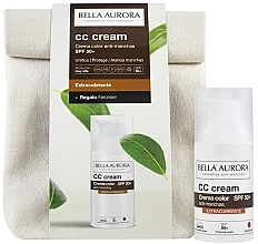 Zestaw - Bella Aurora CC Cream Extra Covering Gift Set (cc/cr/30ml + bag/1pcs) — Zdjęcie N1