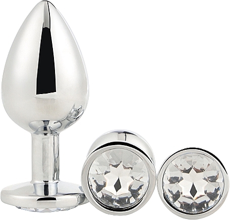 Zestaw aluminiowych korków analnych, 3 sztuki - Dream Toys Gleaming Love Silver Plug Set  — Zdjęcie N2