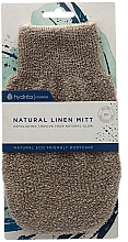 Lniane rękawice spa MT04, 23 cm, szare - Hydrea London Natural Linen Spa Mitt — Zdjęcie N2