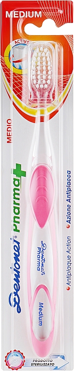 Szczoteczka do zębów, średnio twarda, różowa - Dentonet Pharma