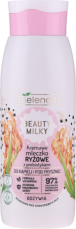 PREZENT! Kremowe mleczko do kąpieli i pod prysznic - Bielenda Beauty Milky Nourishing Rice Shower & Bath Milk — Zdjęcie N1