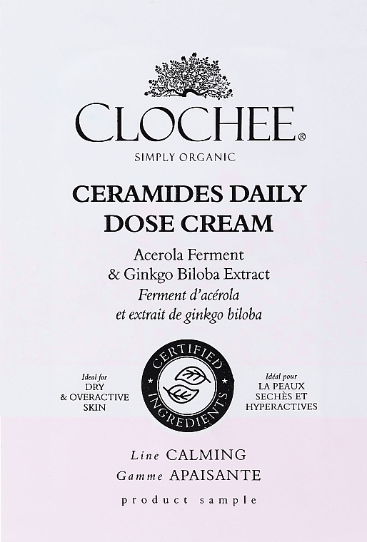 Krem do twarzy na dzień z ceramidami - Clochee Calming Ceramides Daily Dose Cream (próbka) — Zdjęcie N1